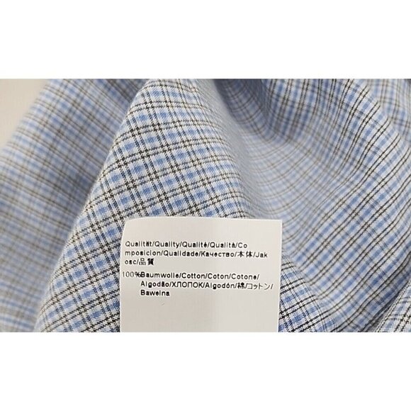 Hugo Boss Sharp Fit Plaid Long Sleeve Button Down Shirt Men's 15.5 32/33 - Picture 10 of 12